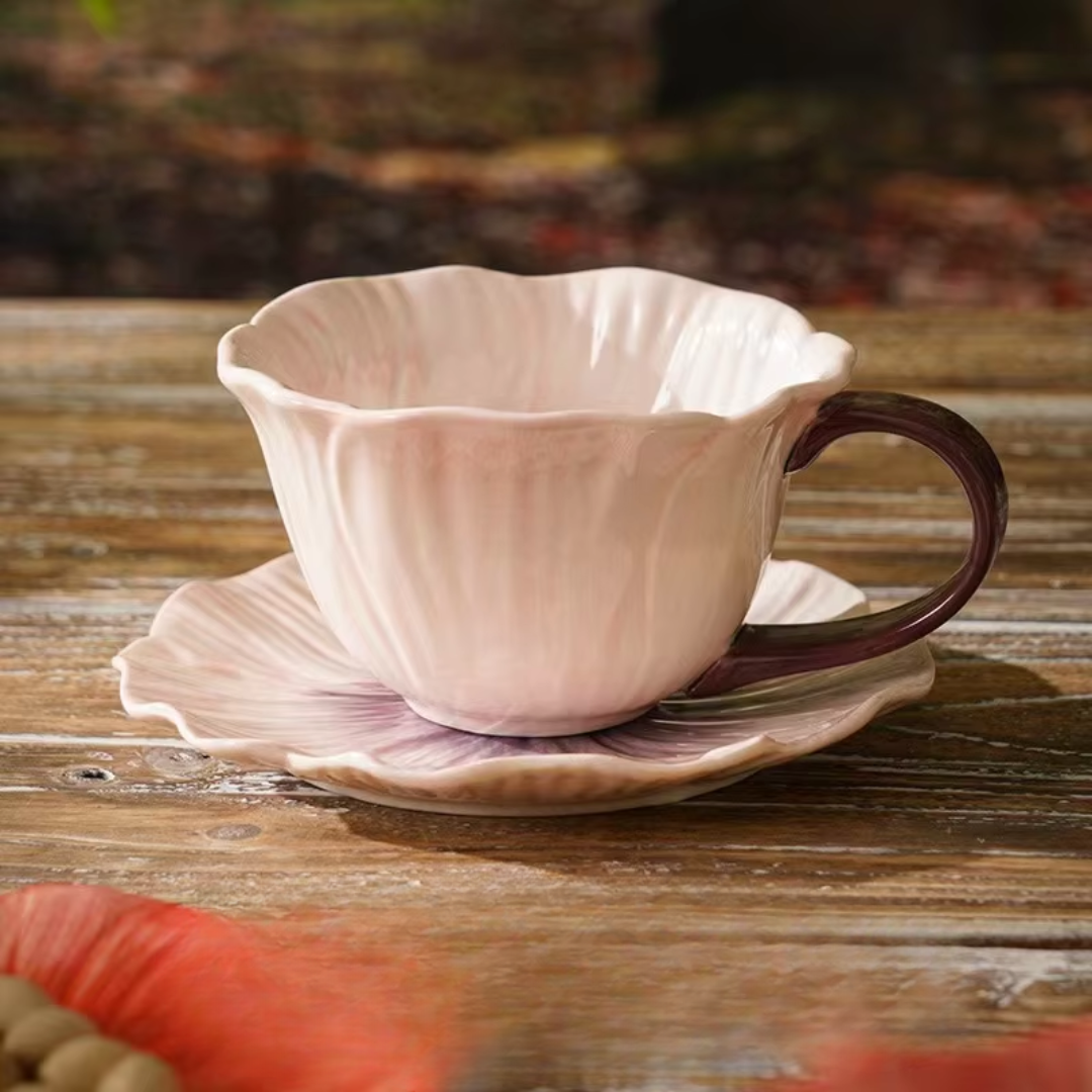 Stunning "Niche Style" Ceramic Latte Cup and Saucer Set - 300ml