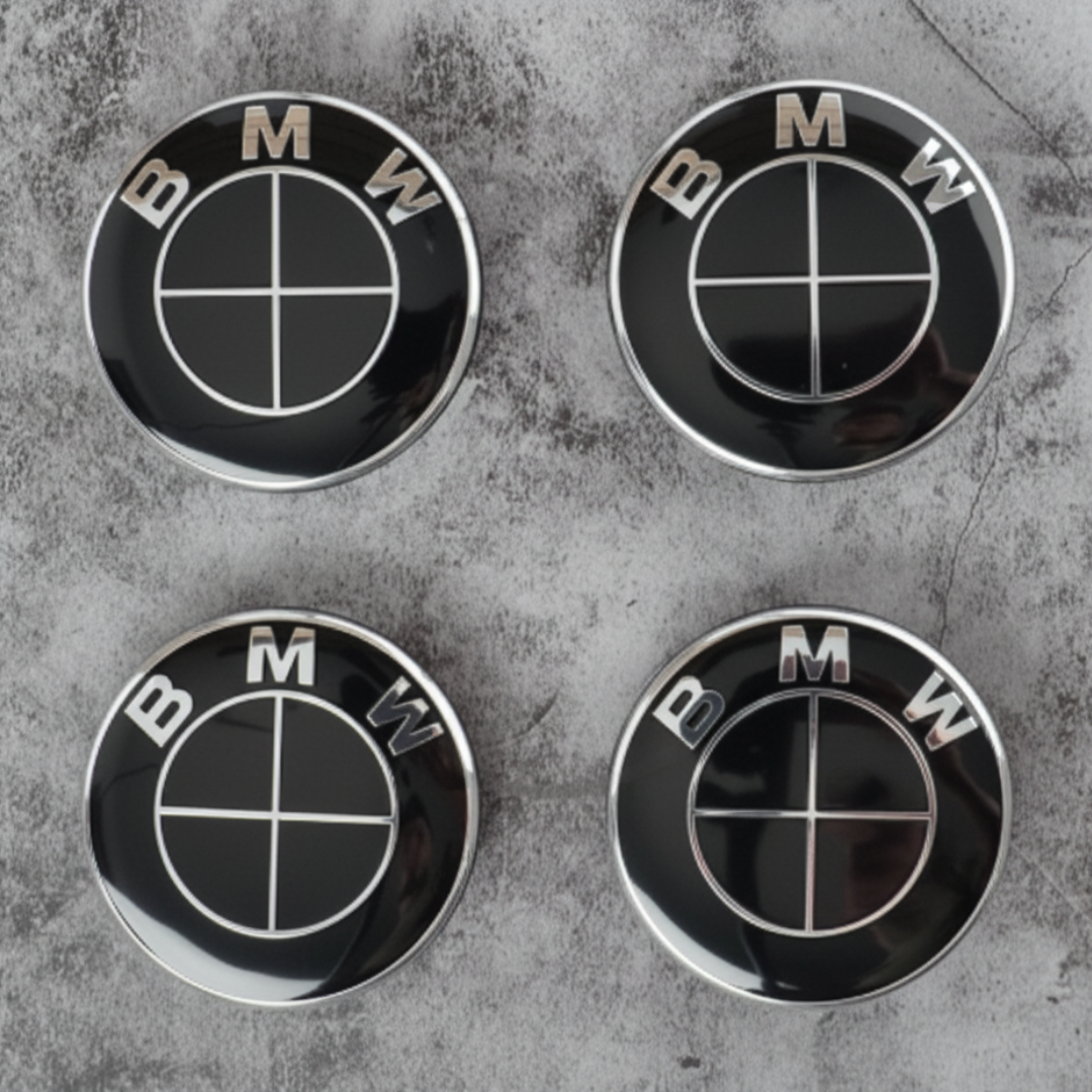 4x 68mm BMW Alloy Wheel Centre Caps