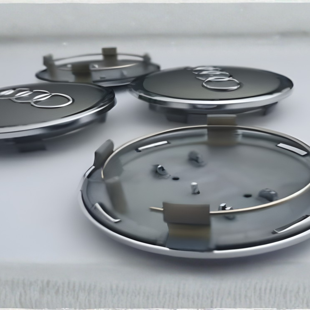 4x AUDI Silver Grey WHEEL CENTER HUB CAP - 69MM EMBLEM FOR A3/A4/A6/A8