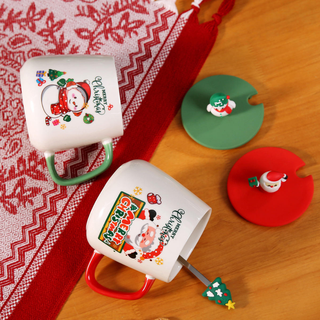 Christmas Coffee Mug Gift Set with Smart Cup Warmer Heating Plate