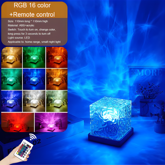 Dynamic Water Ripple Lamp Projector with RGB colors, Underwater Effect