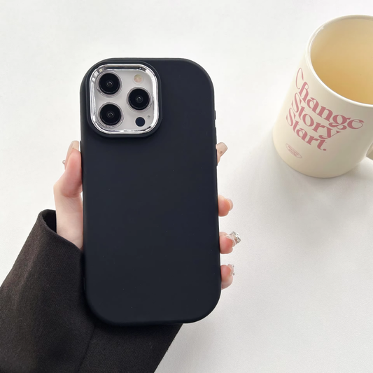 Colorful Silicone Case with Electroplated Camera Bezel for iPhone 16 / 15 / 14 / 13 / 12 / 11 / XR / XS / 8 / 7