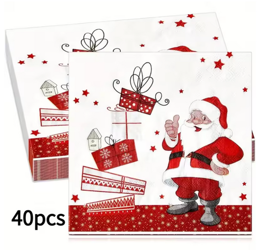20/40/60 Pcs Christmas Paper Napkins - Christmas 2025