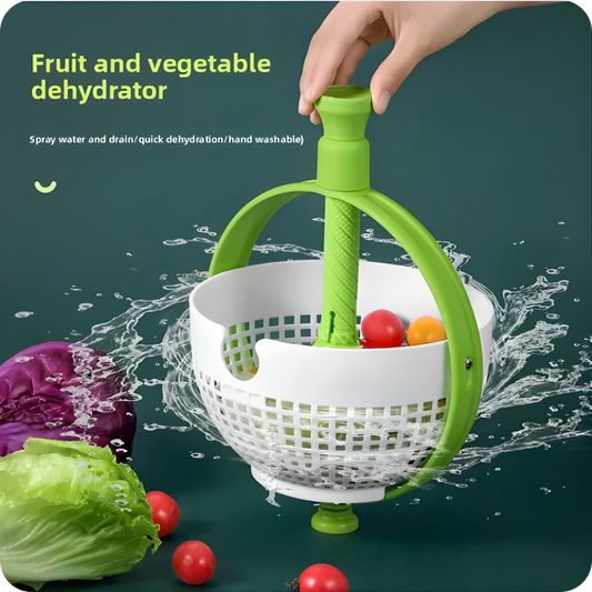 Salad Spinner Drainer with Foldable Non-Slip Design & Quick Draining Basket
