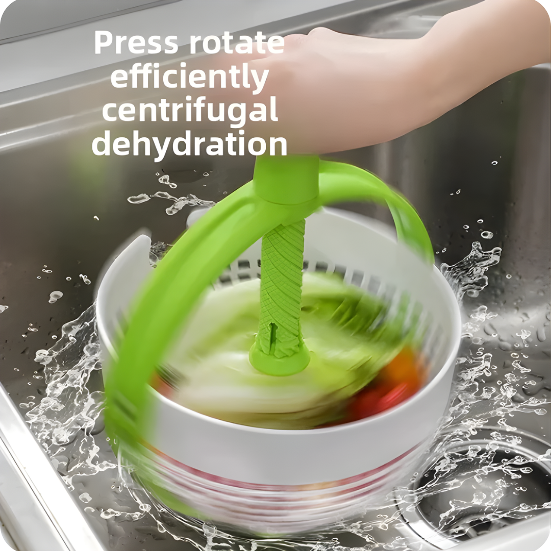 Salad Spinner Drainer with Foldable Non-Slip Design & Quick Draining Basket
