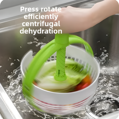 Salad Spinner Drainer with Foldable Non-Slip Design & Quick Draining Basket
