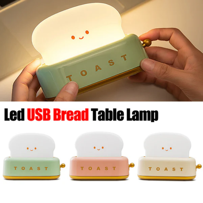 Cute Toast Night Light with Adjustable Brightness