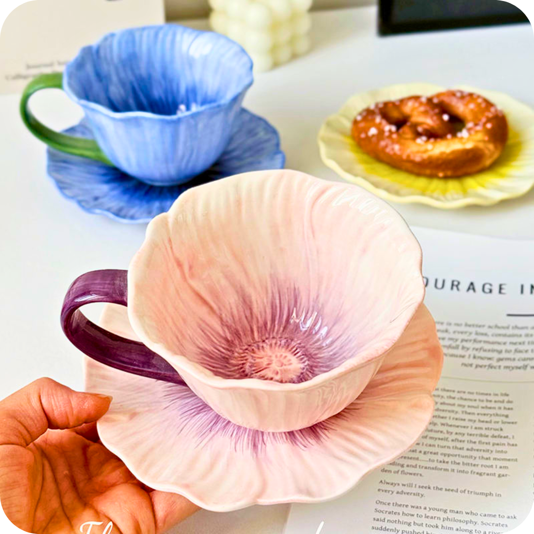 Stunning "Niche Style" Ceramic Latte Cup and Saucer Set - 300ml