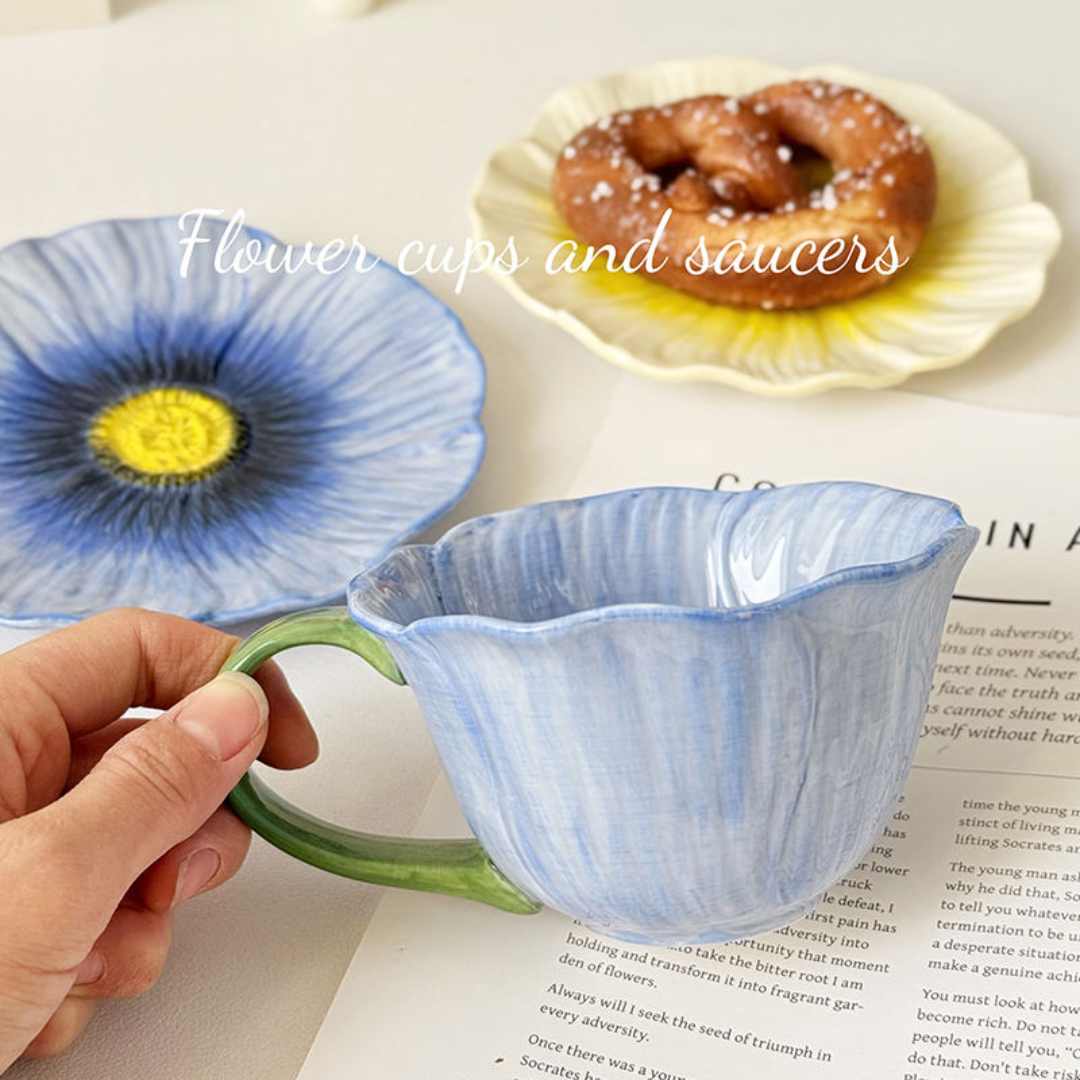 Stunning "Niche Style" Ceramic Latte Cup and Saucer Set - 300ml