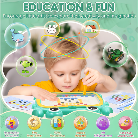 Crab-Shaped Magnetic Dots Drawing Board - Educational Toy for kids