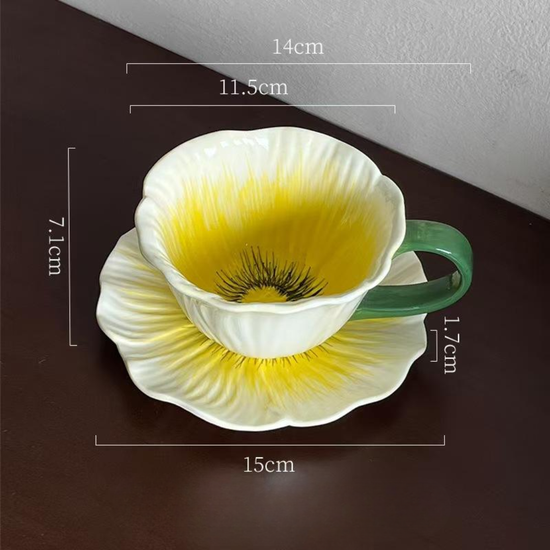 Stunning "Niche Style" Ceramic Latte Cup and Saucer Set - 300ml