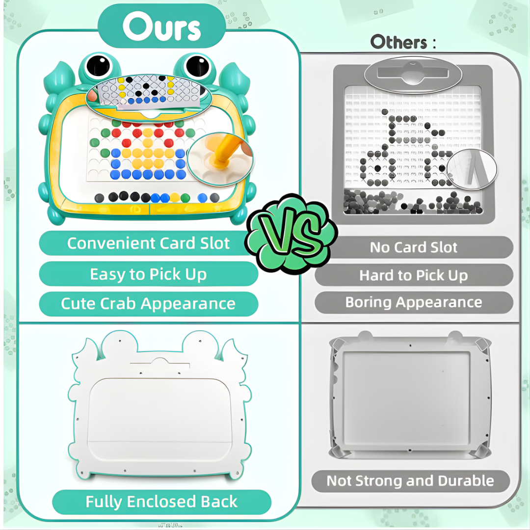 Crab-Shaped Magnetic Dots Drawing Board - Educational Toy for kids