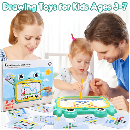 Crab-Shaped Magnetic Dots Drawing Board - Educational Toy for kids