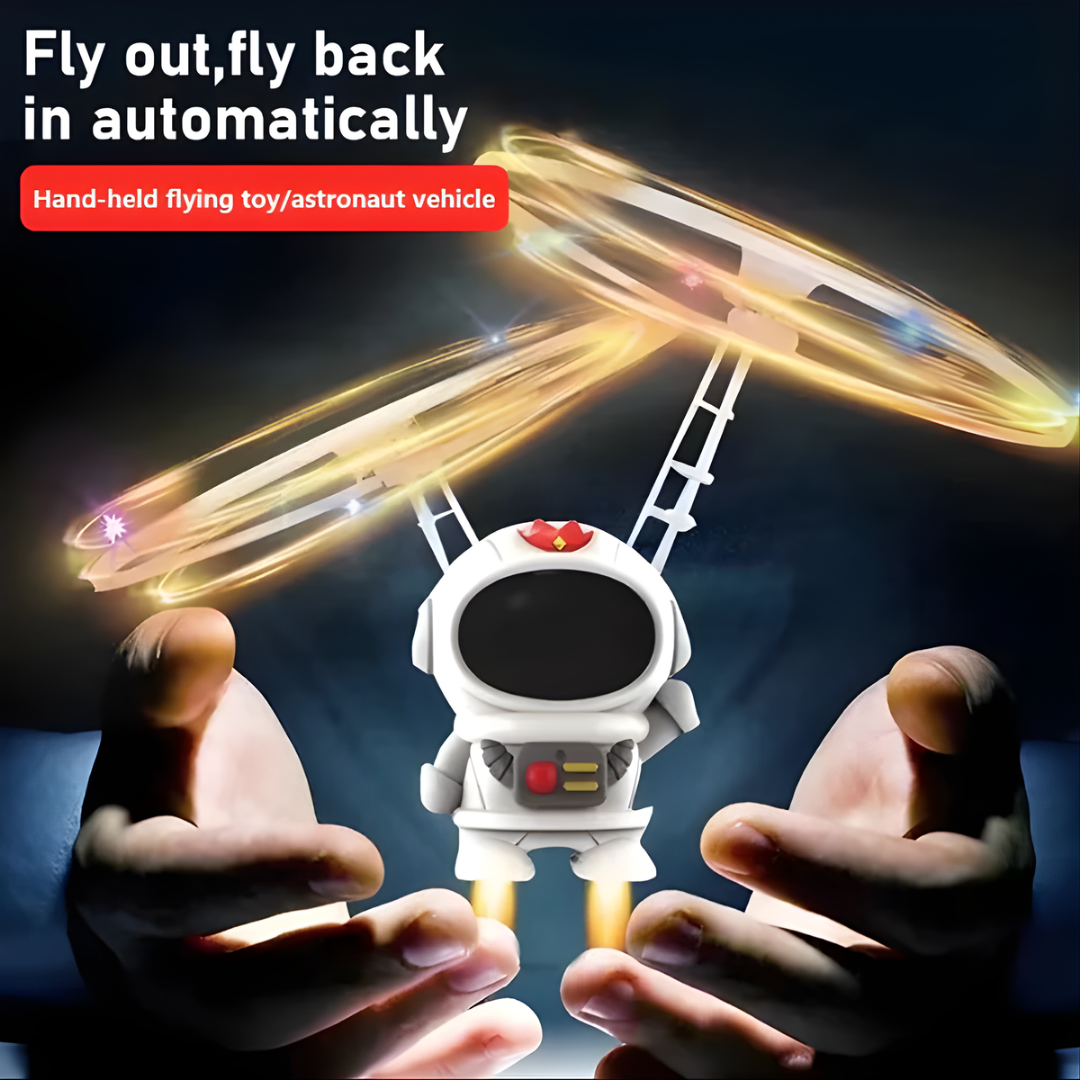 Flying Robot Astronaut Toy Aircraft High-Tech Hand-Controlled Drone Interactive Dual Wings with Lights Outdoor GiftS for Kids