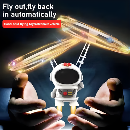 Flying Robot Astronaut Toy Aircraft High-Tech Hand-Controlled Drone Interactive Dual Wings with Lights Outdoor GiftS for Kids