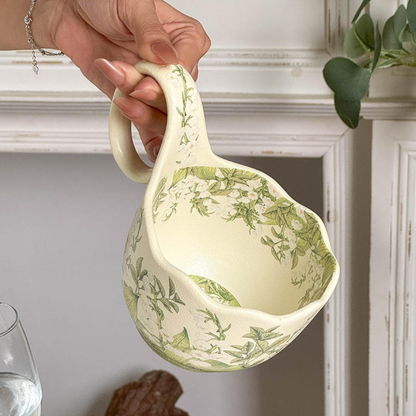 Modern "Lily of the Valley" Ceramic Mug, Spoon & Saucer Set (450ml)