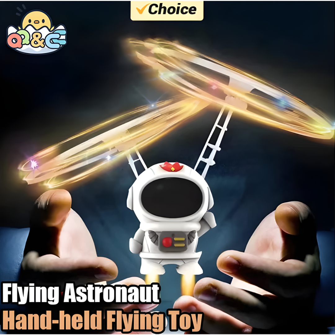Flying Robot Astronaut Toy Aircraft High-Tech Hand-Controlled Drone Interactive Dual Wings with Lights Outdoor GiftS for Kids
