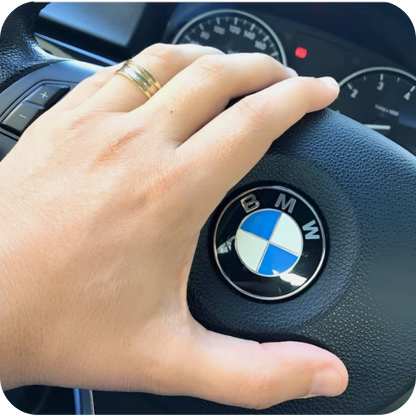 7-Piece BMW Carbon Grey Emblem Badge Set (Bonnet, Boot, Wheels, Steering) 82mm, 74mm, 56mm, 45mm