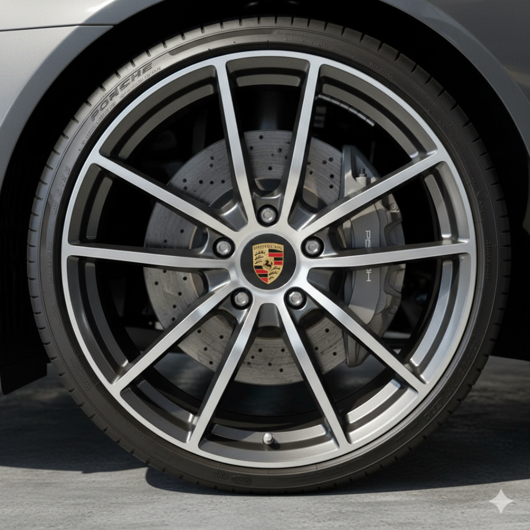 4x Porsche Wheel Centre Caps | Black 76mm