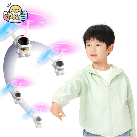 Flying Robot Astronaut Toy Aircraft High-Tech Hand-Controlled Drone Interactive Dual Wings with Lights Outdoor GiftS for Kids