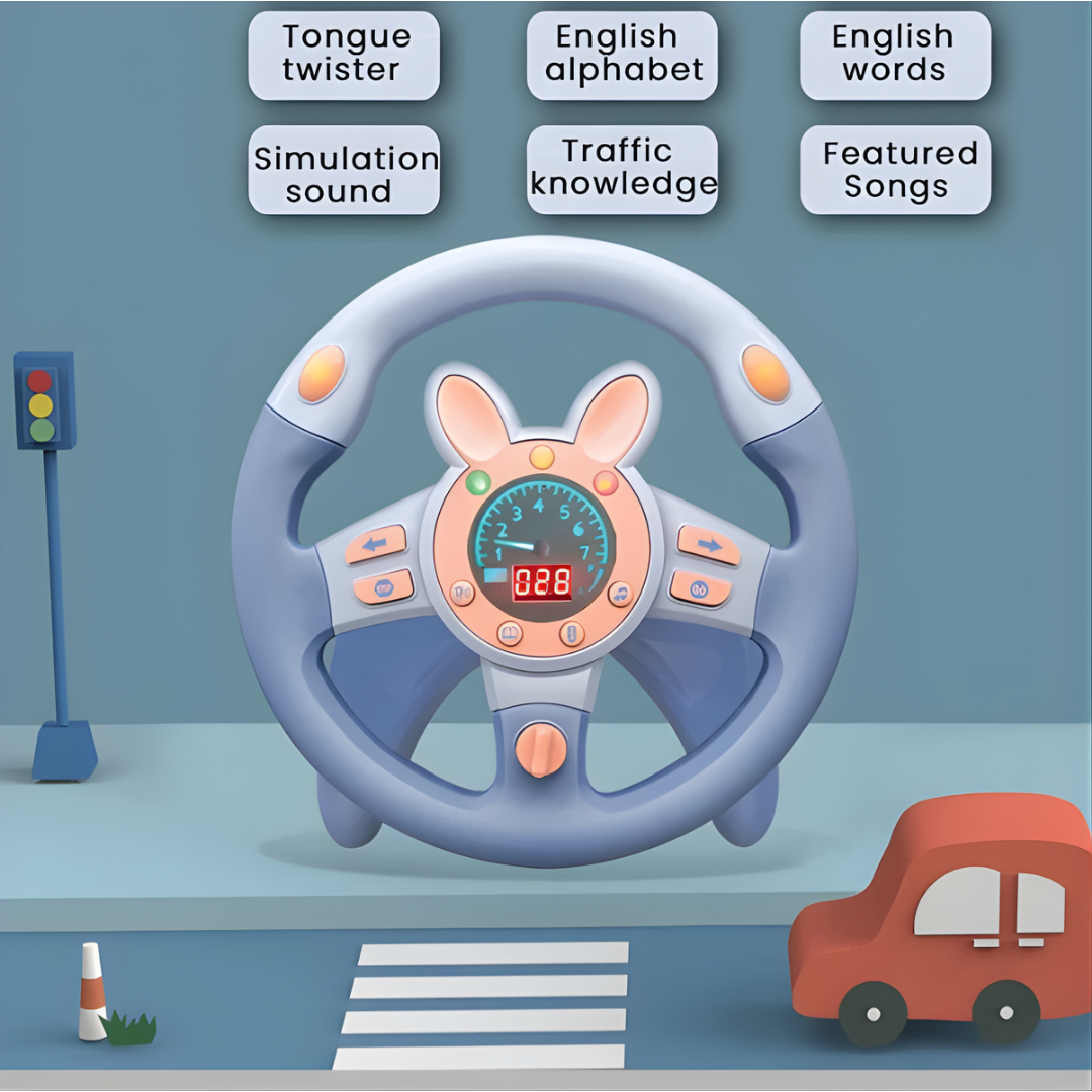 Infant Shining Simulation Steering Wheel Toys Children's Toy Kids Early Education Copilots Stroller Steering Wheel Vocal Toys