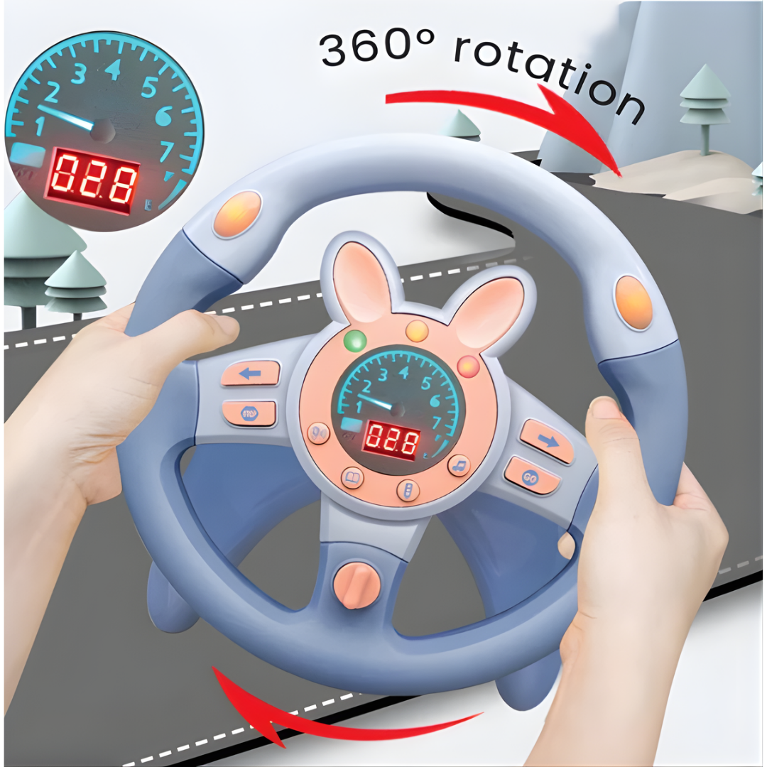 Infant Shining Simulation Steering Wheel Toys Children's Toy Kids Early Education Copilots Stroller Steering Wheel Vocal Toys