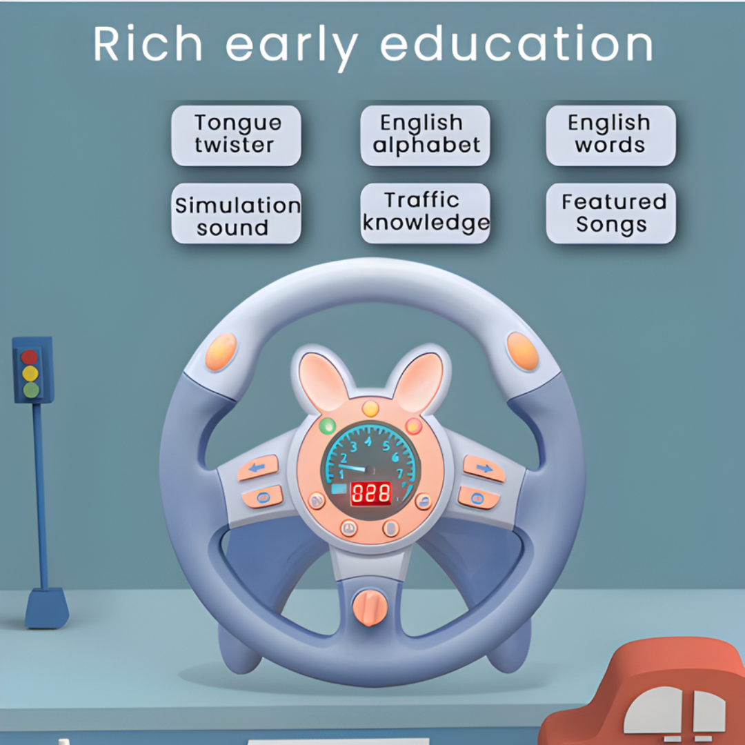 Infant Shining Simulation Steering Wheel Toys Children's Toy Kids Early Education Copilots Stroller Steering Wheel Vocal Toys