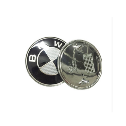 7-Piece BMW Carbon Grey Emblem Badge Set (Bonnet, Boot, Wheels, Steering) 82mm, 74mm, 56mm, 45mm