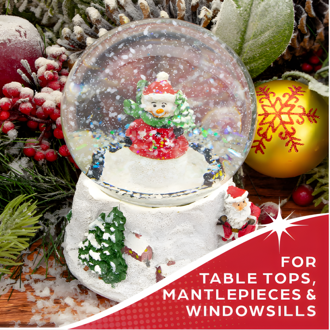 The Christmas Workshop 84410 Musical Snow Globe/Snowman Festive Decoration/Wind Up & Play / 11cm x 10cm x 15cm