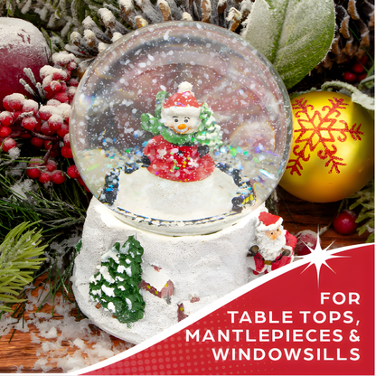 The Christmas Workshop 84410 Musical Snow Globe/Snowman Festive Decoration/Wind Up & Play / 11cm x 10cm x 15cm