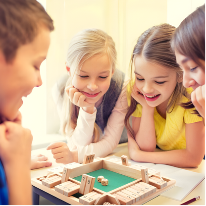 4-Sided Shut The Box Dice Game - Wooden board Party Game