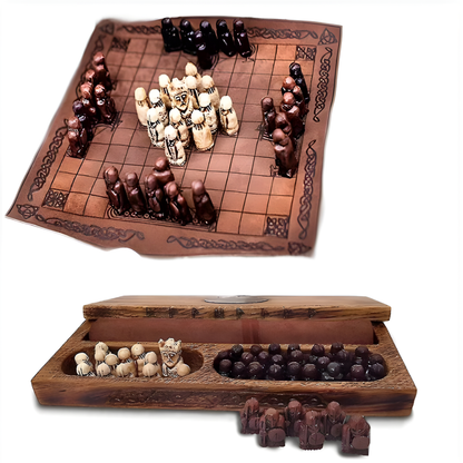 Hnefatafl Board Game: Viking Chess Set in Wooden Travel Box