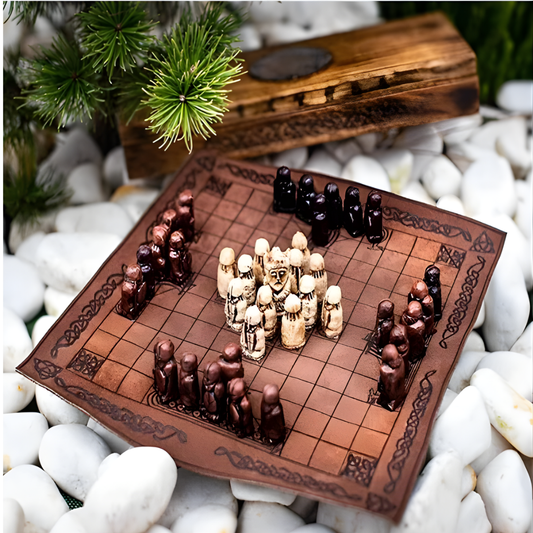 Hnefatafl Board Game: Viking Chess Set in Wooden Travel Box
