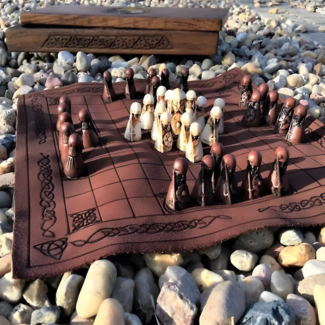Hnefatafl Board Game: Viking Chess Set in Wooden Travel Box
