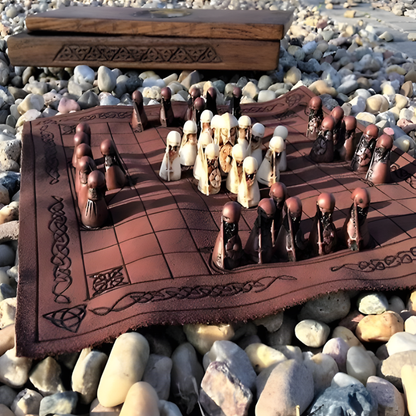 Hnefatafl Board Game: Viking Chess Set in Wooden Travel Box