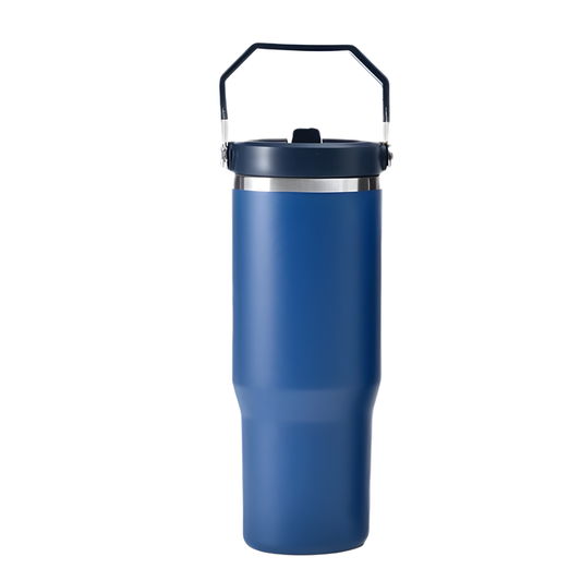30oz Insulated Travel Tumbler with Flip Straw & Handle
