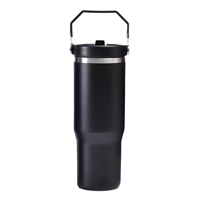 30oz Insulated Travel Tumbler with Flip Straw & Handle
