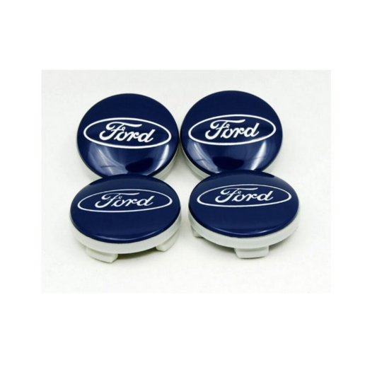 4x Ford Wheel Hub Centre Caps Badges - 54mm (Blue)