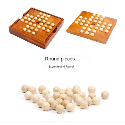 Wooden Solitaire Board Cognitive Chess Educational Intellectual Strategy Games