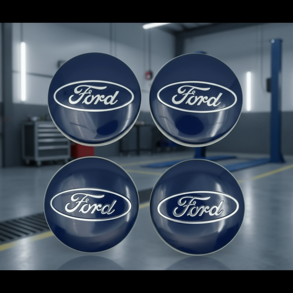 4x Ford Wheel Hub Centre Caps Badges - 54mm (Blue)