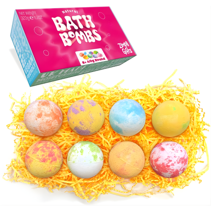 ZIMPLI – 8 x UK Made Value Bath Bombs perfect Christmas Gift Set