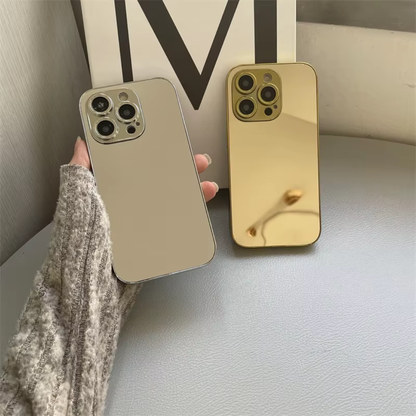 Luxury Glossy Mirror Phone Case for iPhone (Gold/Silver) for iPhone 16 / 16 E / 16 Plus / 16 Pro / 16 Pro Max / (All models from 11-17 series)