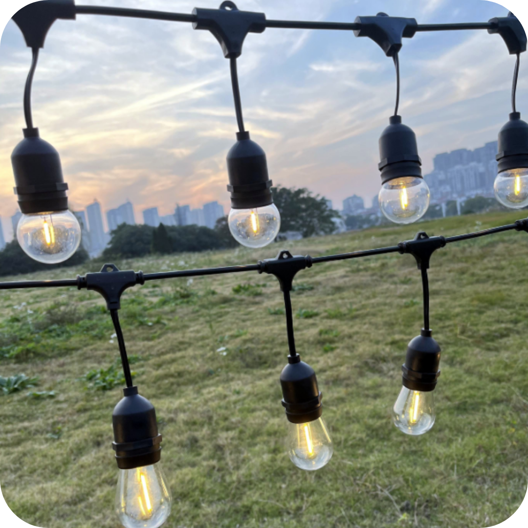 Heavy-Duty IP65 Waterproof LED String Lights, Connectable (7.6M/10M/15M/20M)