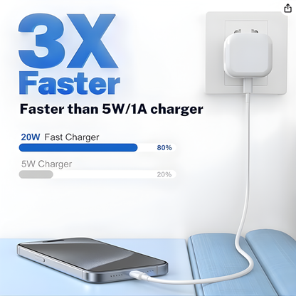 USB Type C Plug iPhone USBC Fast Charger UK Wall Head Compatible with iPhone 17 Pro Max Air 16e 16 Plus Pro Max 15 14 13 12 11 SE XR XS 8 Apple Watch iPad Pro Mini Air