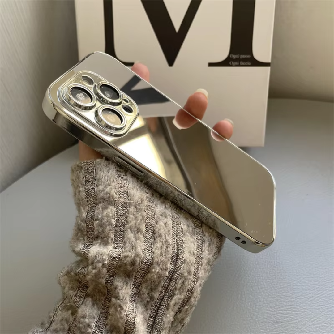 Luxury Glossy Mirror Phone Case for iPhone (Gold/Silver) for iPhone 16 / 16 E / 16 Plus / 16 Pro / 16 Pro Max / (All models from 11-17 series)