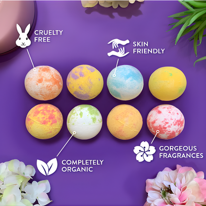 ZIMPLI – 8 x UK Made Value Bath Bombs perfect Christmas Gift Set