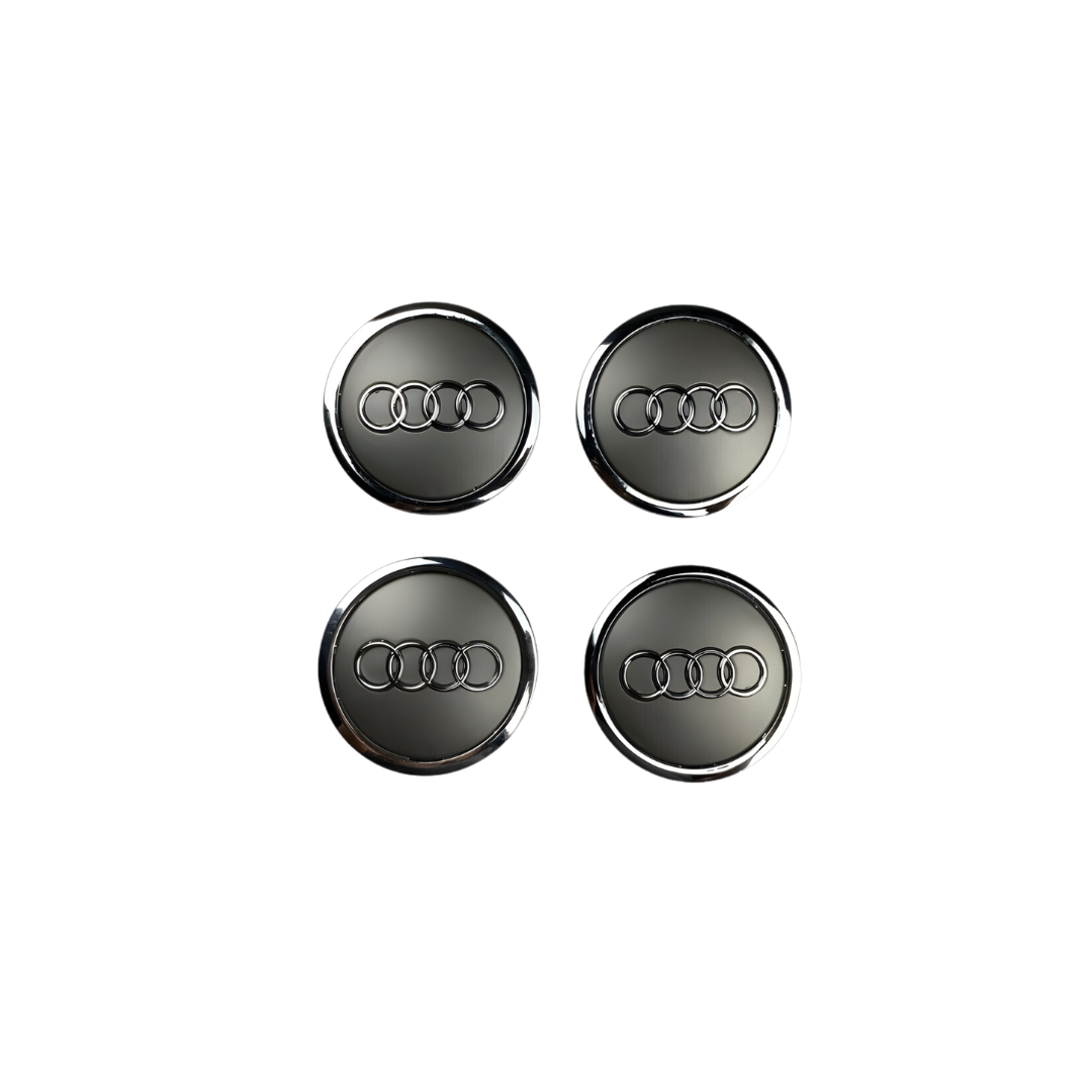 4x AUDI Silver Grey WHEEL CENTER HUB CAP - 69MM EMBLEM FOR A3/A4/A6/A8