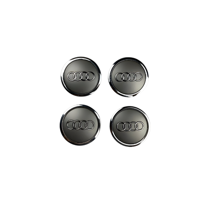 4x AUDI Silver Grey WHEEL CENTER HUB CAP - 69MM EMBLEM FOR A3/A4/A6/A8