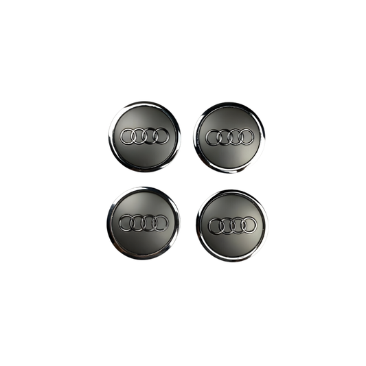 4x AUDI Silver Grey WHEEL CENTER HUB CAP - 69MM EMBLEM FOR A3/A4/A6/A8