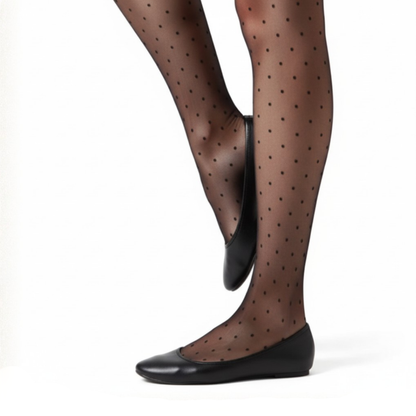 Sheer Black Polka Dot Tights